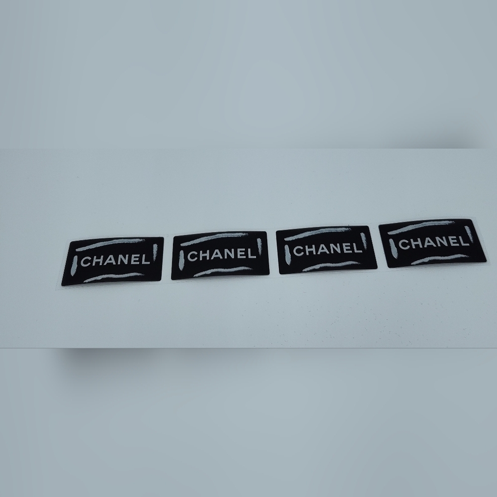 CHANEL Logo Sticker Labels x4 | Authentic Luxury Packaging 2” x 1” - Picture 1 of 1